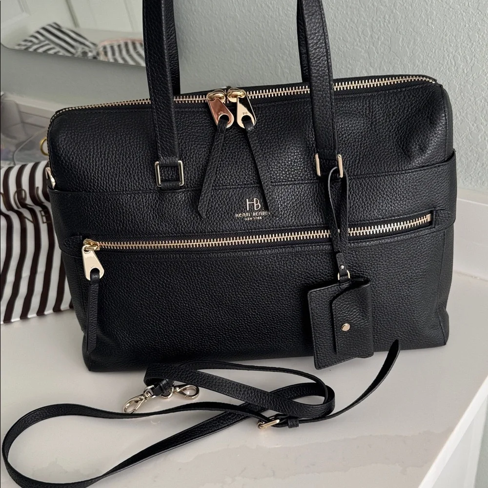 NEW Henri Bendel Noho Pebbled Briefcase - Picture 2 of 11